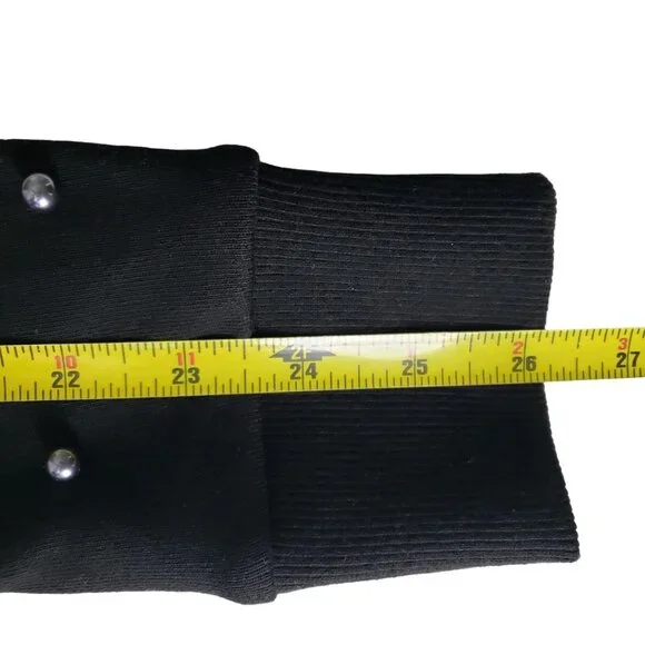 H&M Women Small Pearl Beaded Heavy Cotton Black Sweatshirt NWT - Picture 9 of 11